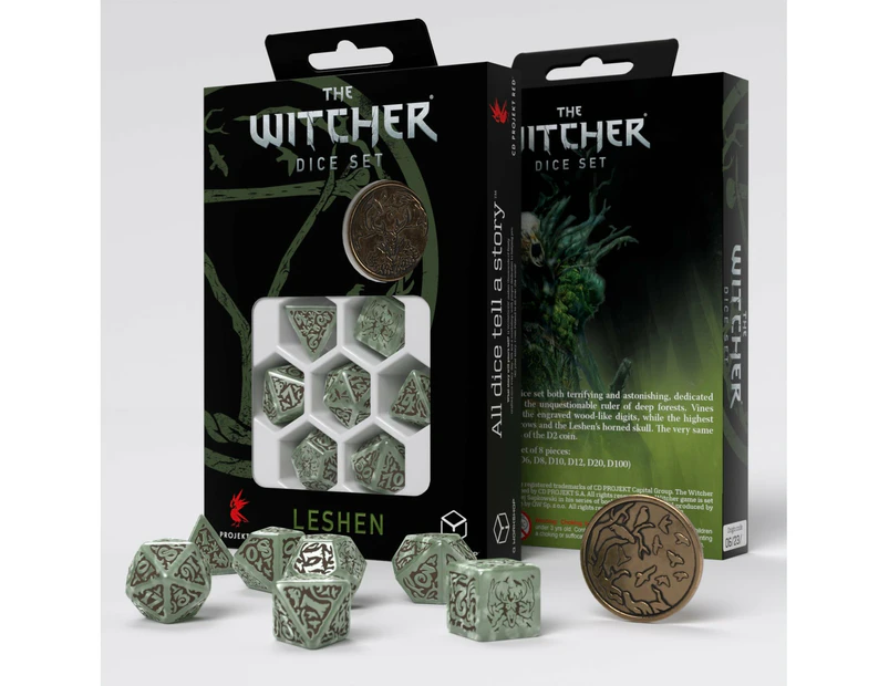 Q Workshop The Witcher Dice Set Leshen Totem Builder Dice Set 7 With Coin