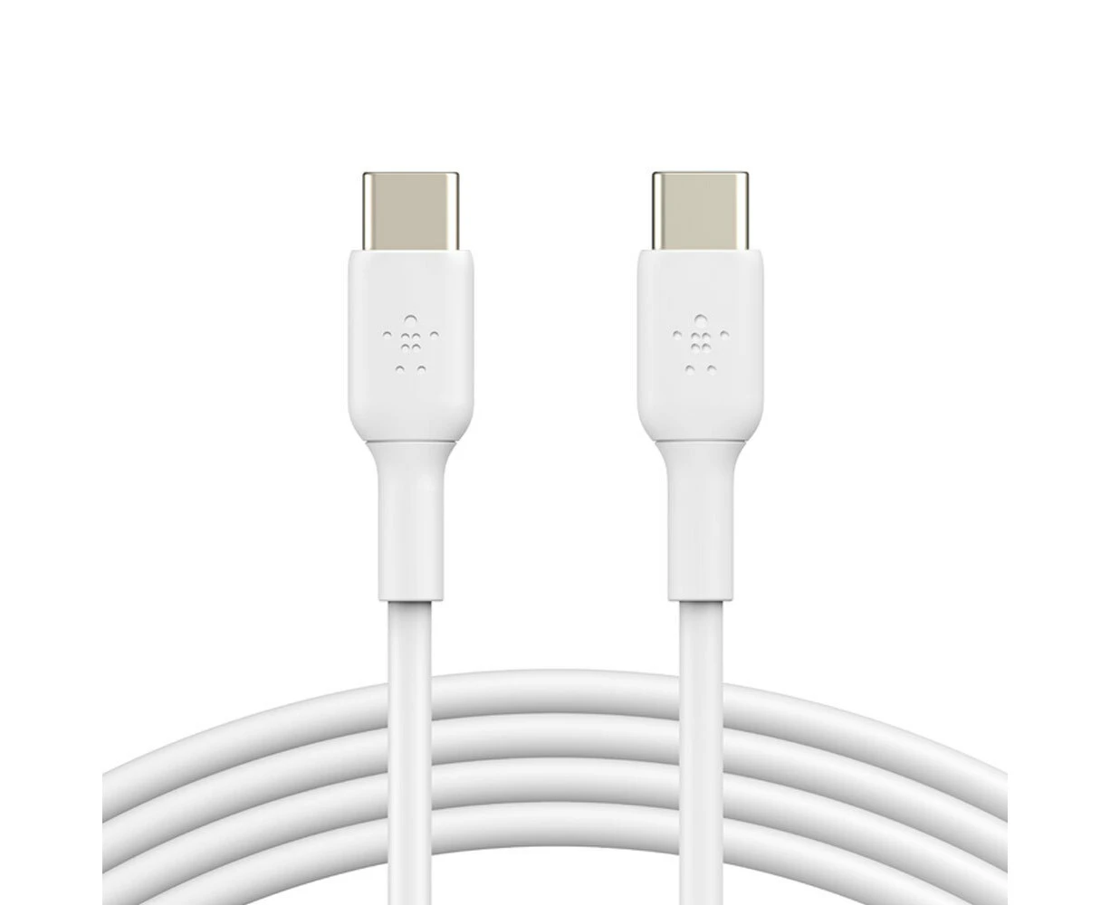 2pc Belkin BoostCharge 1M USB-C To USB-C Charge/Sync Cable 60W - White