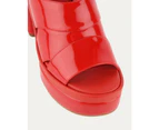 Jo Mercer Women's Faye High Heel Platform Sandals - Red