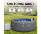 Bestway Inflatable Spa Santorini 60075 5-7 ppl Lay Z 180 Jets + 10 HydroJets Adjustable Headrests LED Hot Tub Bathtub Pool