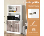 Giantex Kitchen Buffet Storage Cabinet 4-Door Freestanding Pantry w/ Drawer & Adjustable Shelves for Dining Room Living Room,White