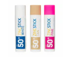 Coloured Zinc Sticks 3 Pack, SPF 50+ - Anko