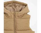 Target Puffer Hooded Vest - Brown