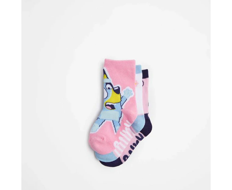 Bluey Crew Socks 3 Pack - Pink