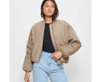 Padded Bomber Jacket - Lily Loves - Brown