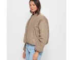Padded Bomber Jacket - Lily Loves - Brown