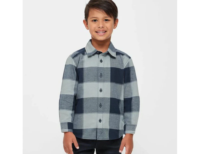 Target Long Sleeve Flannelette Check Shirt - Blue