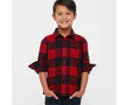 Target Long Sleeve Flannelette Check Shirt - Red