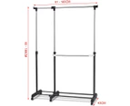 Costway Adjustable Garment Storage Rack, Rolling Coat Stand, Clothes Hanger w/wheels, Home Laundry