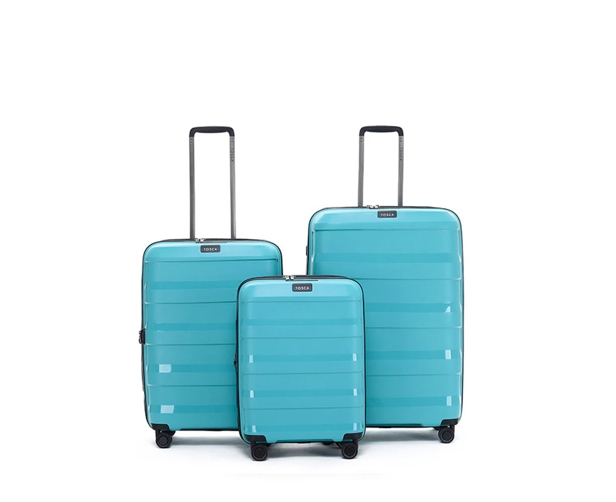 3pc Tosca Comet 4-Wheeled Suitcase Luggage Travel Bag Set S/M/L - Teal Blue