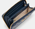 Michael Kors Jet Set Small Zip Around Card Case - Navy/Brown