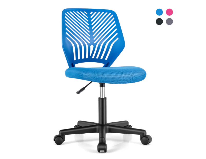 Giantex Ergonomic Kids Desk Chair Children Mesh Computer Chair w/Universal Casters Swivel Armless Task Chair Blue