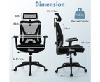 Giantex Mesh Office Chair High Back Executive Seat w/Adjustable Headrest & Armrest/Rocking Backrest Computer Chair