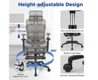 Giantex Ergonomic Office Chair Mesh High Back Chair Adjustable Swivel Computer Desk Chair w/Footrest & Headrest, Grey