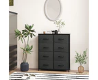 Giantex 8 Chest of Drawer Tallboy Cabinet Clothes Storage Organiser Fabric Dresser Bedroom Living Room Black