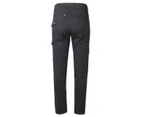 UTILITY Cargo Pants Mens Workwear Stretch Cotton Belt Loop Elastic Waist - Black