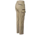 WARP Work Cargo Pants Stretch Cotton Regular Fit Mens Trousers Belt Loop - Khaki