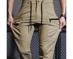 UTILITY Work Pants Mens Cargo Pants Ankle Cuff Stretch Cotton Belt Loop - Khaki