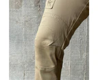 WARP Work Cargo Pants Stretch Cotton Regular Fit Mens Trousers Belt Loop - Khaki