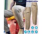 UTILITY Work Pants Mens Cargo Pants Ankle Cuff Stretch Cotton Belt Loop - Khaki