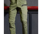 UTILITY Work Pants Mens Cargo Pants Ankle Cuff Stretch Cotton Belt Loop - Olive Green