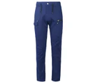 UTILITY Cargo Pants Mens Workwear Stretch Cotton Belt Loop Elastic Waist - Navy Blue