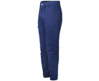 WARP Cargo Pants Mens Work Trousers Ankle Cuff Stretchy Cotton Elastic Waist - Navy Blue