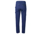 UTILITY Cargo Pants Mens Workwear Stretch Cotton Belt Loop Elastic Waist - Navy Blue