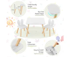 Giantex 3PCS Kids Activity Table and Chairs Wooden Toy Play Desk Children Furniture White