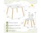 Giantex 3PCS Kids Activity Table and Chairs Wooden Toy Play Desk Children Furniture White