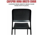 CafePro Bora Bristo Plastic Resin Chair, Polypropylene Easily Stackable, Matte Finish Black