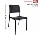 CafePro Bora Bristo Plastic Resin Chair, Polypropylene Easily Stackable, Matte Finish Black