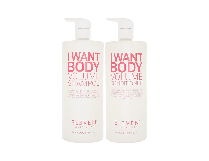 Eleven Australia I Want Body Volume Shampoo & Conditioner 960mL Duo