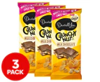 3 x Darrell Lea Crunchy Nut Corn Flakes Milk Chocolate Block 160g