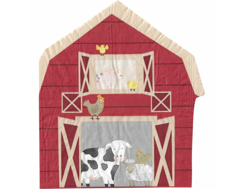 Ginger Ray Farm Friends Large Paper Napkins / Serviettes (Pack of 16)