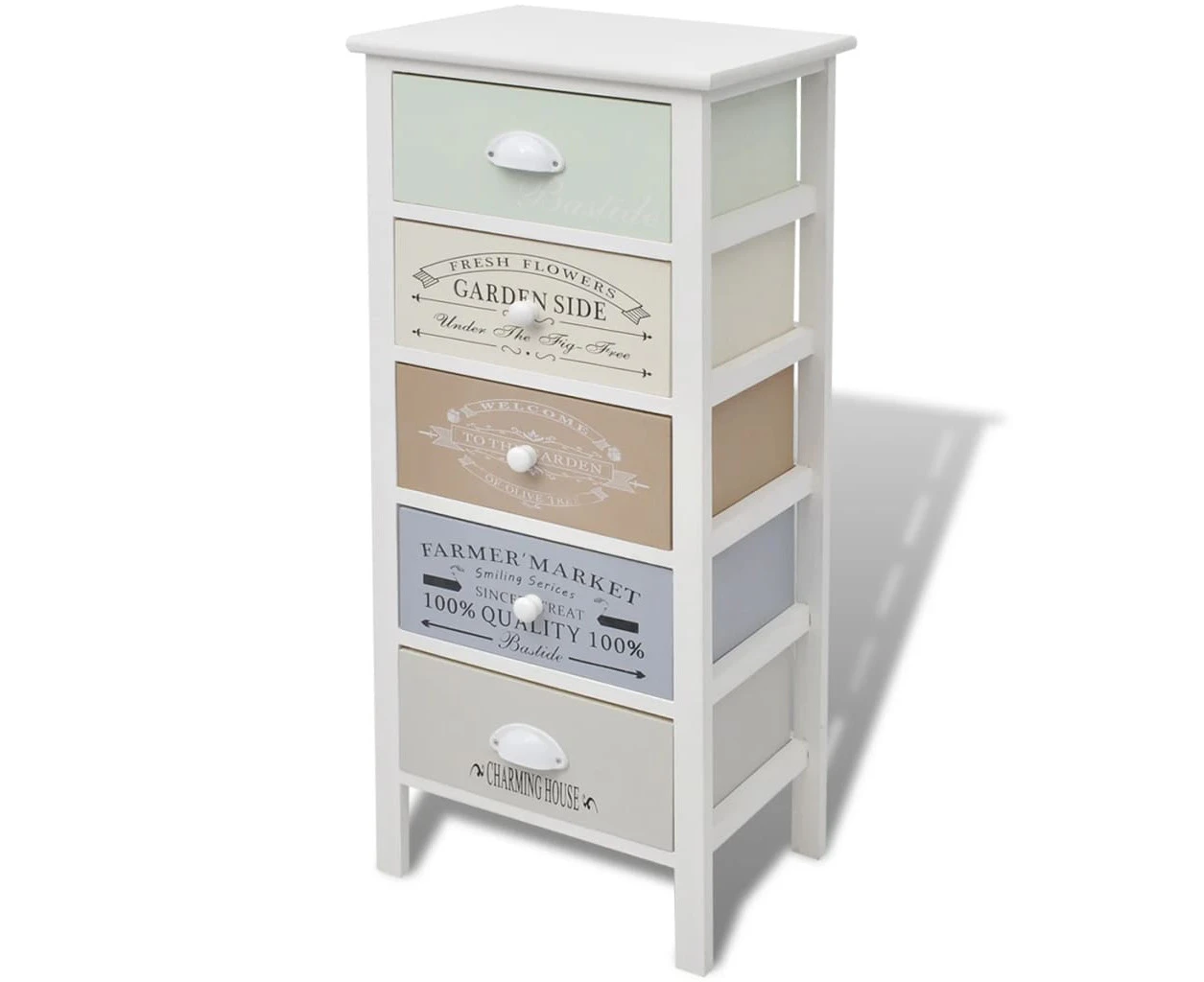 vidaXL French Storage Cabinet 5 Drawers Wood