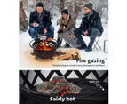 Moyasu Fire Pit BBQ Grill Fireplace Outdoor Portable Camping Heater Patio Garden
