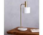 Amalfi Anakin Desk Lamp Modern Lamp Study Reading Night Light Bedside Table Lamp - White/Gold/White