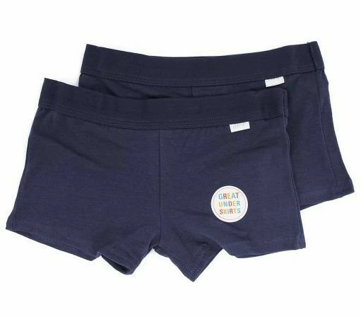 Rio 2 Pairs Girls Netball Knickers Shorts Underwear School Black Navy Cotton/Elastane - NAVY