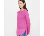 Target Stitch Curve Hem Jumper - Pink