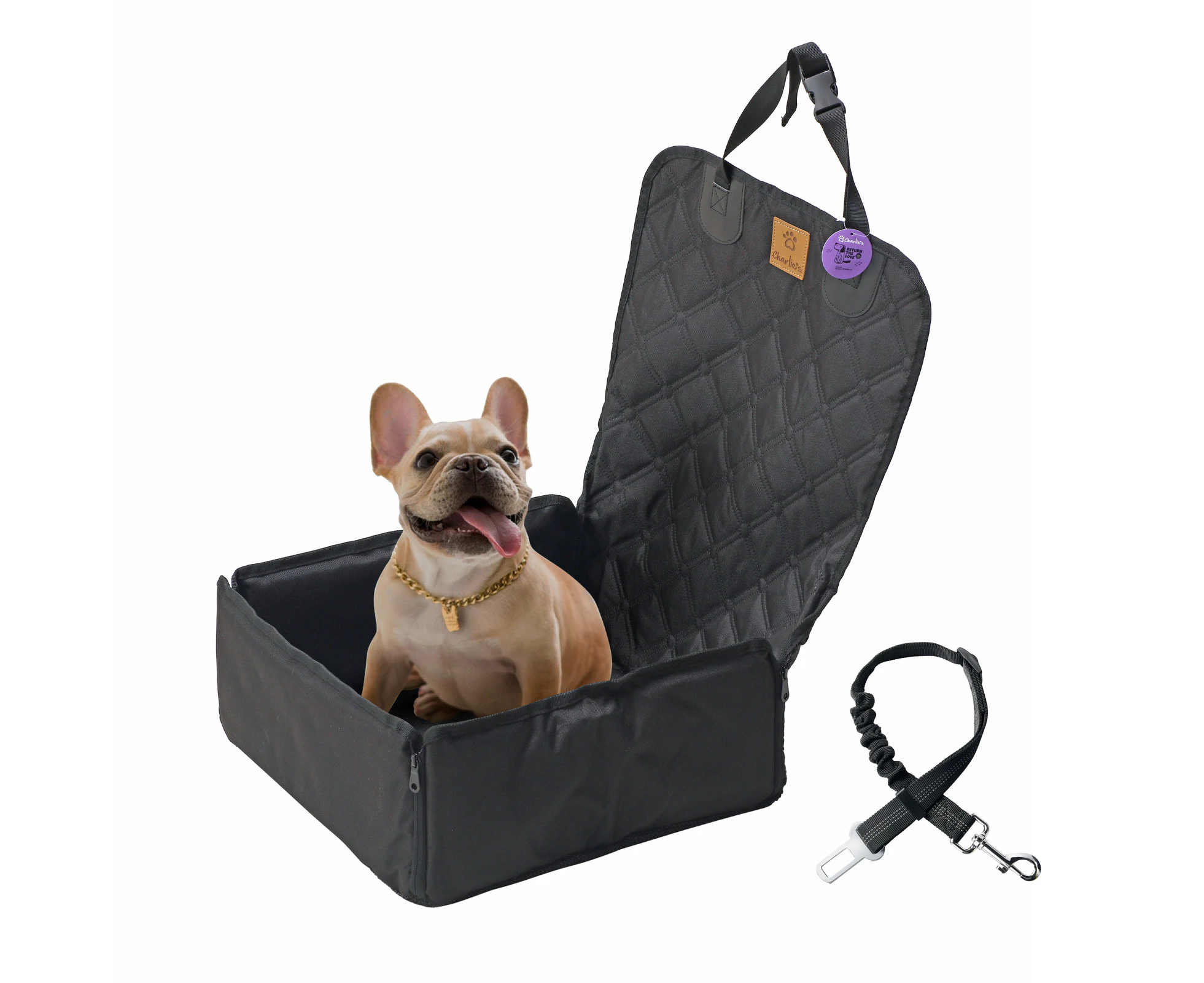 Charlie's Adventure Car Seat Protector for Dogs - Front Seat