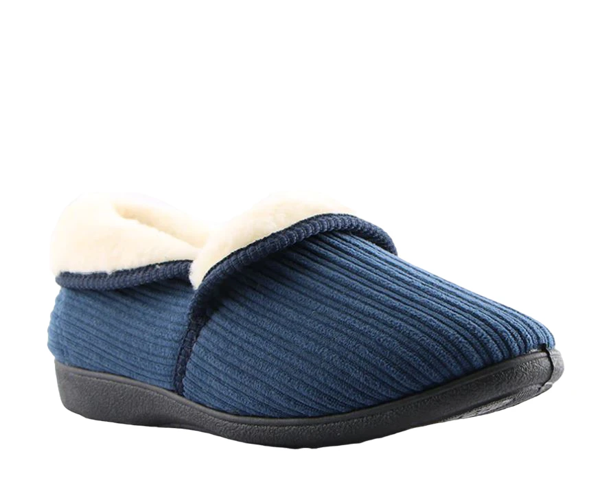 Womens Grosby Catherine Navy Slippers Slip On Flats Ladies Shoes