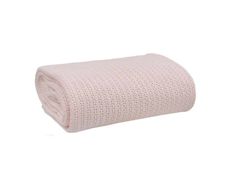Living Textiles Baby 100cm Cotton Bassinet/Cradle Cellular Blanket Rose Quartz