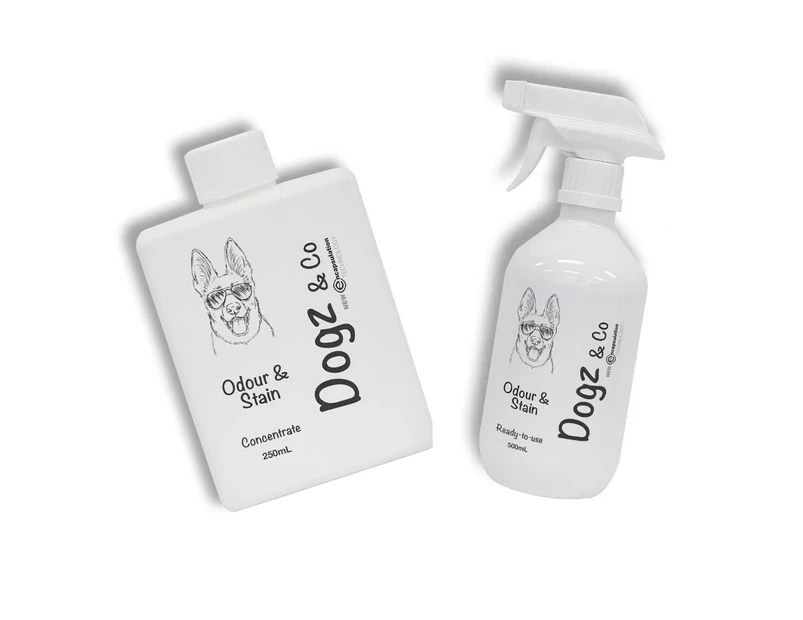 Dogz & Co Pet Odour And Stain Cleaning Concentrate 250ml w/ Spray Bottle
