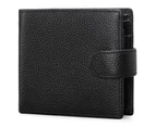 Wallets for Men with Coin Pocket Genuine Leather RFID Blocking Bifold Mens Wallet with ID Window Gift Box Black