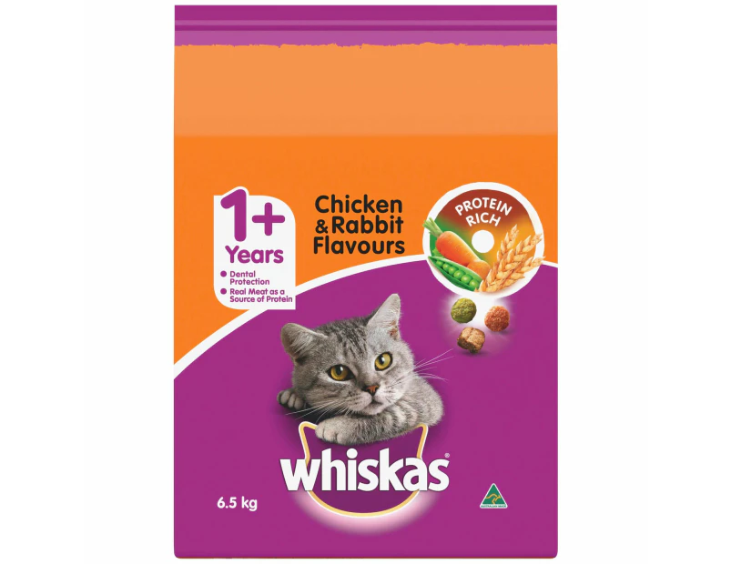 Whiskas Chicken & Rabbit Adult Dry Cat Food 6.5kg 6.50kg