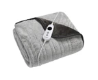 Dreamaker Faux Mink Heated Throw Silver with White Tip 160x120cm