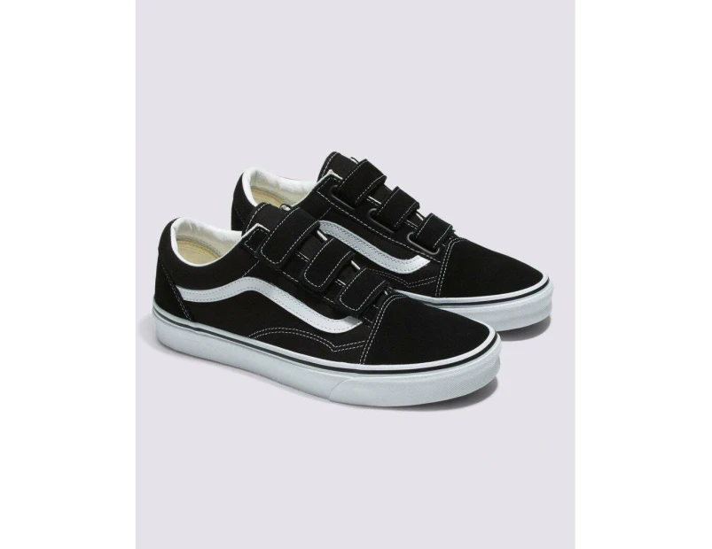 Vans Old Skool V Shoes Suede Canvas Sneakers - Black/White