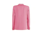 Crepe Summer Jacket with One-Button Closure - Pink