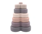 6pc Playground Silicone Stacking Tower Heart Kids/Children Educational Toy 6m+